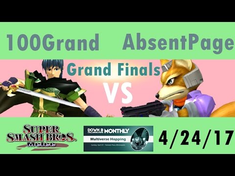 [Melee Singles GF] Absentpage(Fox) [L] vs 100 Grand(Marth) [DownB_ April Monthly]