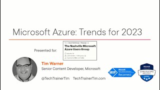 "Microsoft Azure Trends in 2023" by Tim Warner. Nashville Microsoft Az