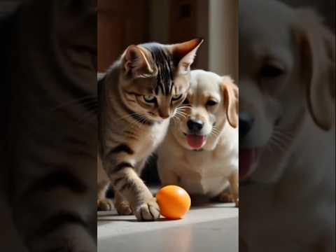 "Smart Cat vs Innocent Dog – Who Wins?"#dog #dogshorts