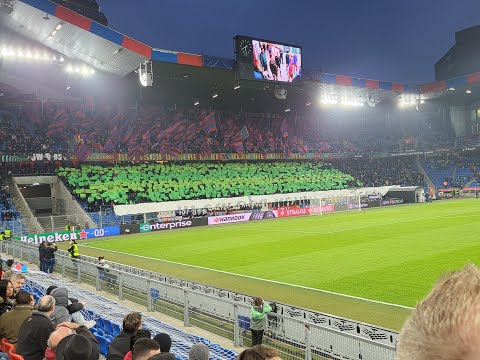 TIFO FC Basel v Olympique Marseille. Europa Conference League March 2022