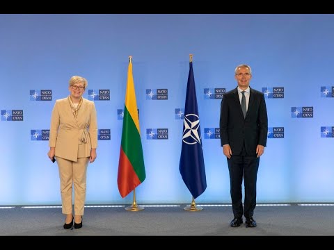 Premjerės I. Šimonytės ir NATO generalinio sekretoriaus J. Stoltenbergo spaudos konferencija