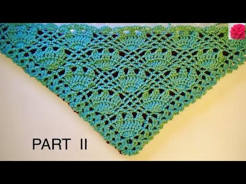 Crochet shawl with tulips - Part II