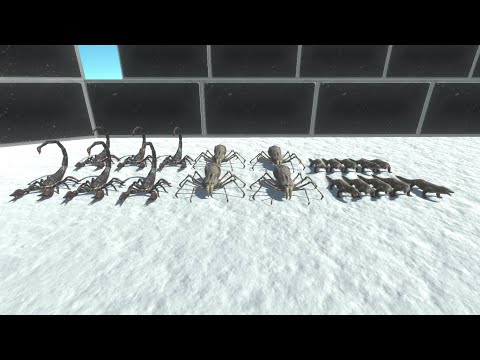 komodo dragon, sabertooth spider& emperor scopionvs every unit in similar price-Animal Revolt Battle