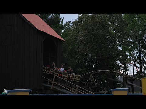 Off-ride footage of a Dahlonega Mine Train train