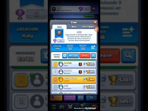 Entrate nel clan di clash Royale, ( tag clan: #LCYVLJ9U