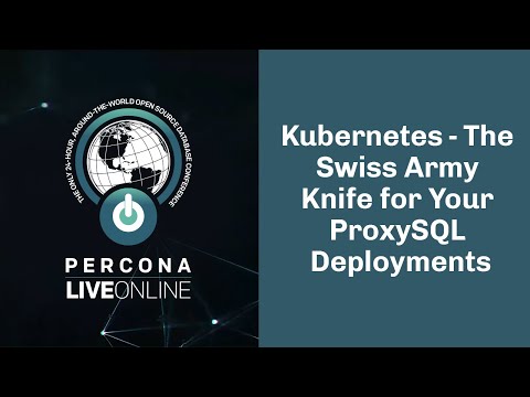 Kubernetes the Swiss Army Knife for your ProxySQL deployments Rene Cannao Percona Live 2020