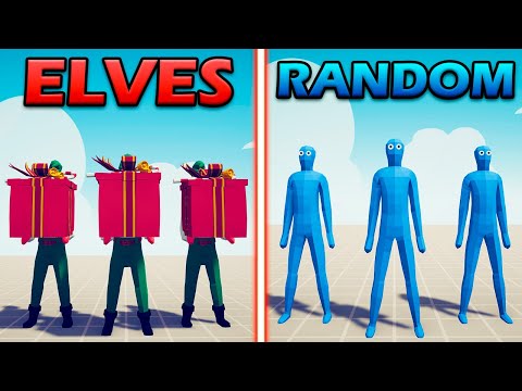 PRESENT ELVES vs RANDOM UNITS TEAM - Totally Accurate Battle Simulator | TABS