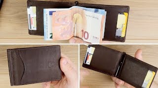 Slim Wallet aus Leder mit Geldklammer und RFID Schutz! Travando "Lyon" // Review & Test// DEUTSCH