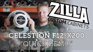 Video thumbnail for Celestion F12-X200, X200 Quick Test - Zilla Cabs by Zilla Cabs
