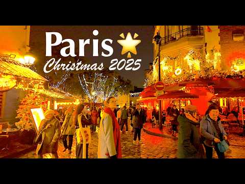 PARIS, FRANCE 🇫🇷 - CHRISTMAS WALK IN MONTMARTRE | PARIS CHRISTMAS WALK 2025 4K HDR