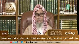 [5091] معنى قوله تعالى: ﴿يا أيها الذين آمنوا أطيعوا الله وأطيعوا الرسول وأولي الأمر منكم﴾ الآية