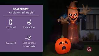 90 Animated Hunched Scarecrow Airblown Inflatable by Gemmy Halloween Yard Prop Decoration