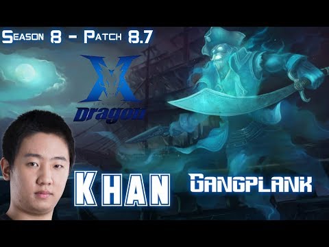 KZ Khan GANGPLANK vs SWAIN Top - Patch 8.7 KR Ranked