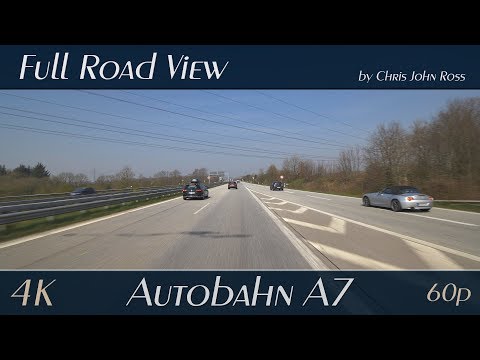 Autobahn (A7), Germany: Rastplatz Dätgen - Warder - Kreuz Rendsburg - Rastplatz Rade - 4K Ultra HD