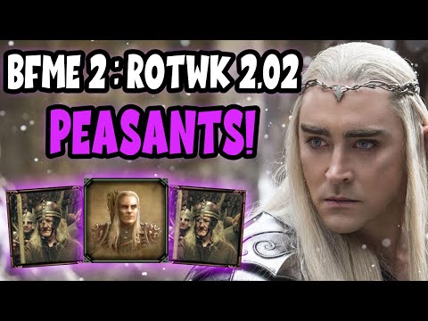 Peasants Into Thranduil | FULLY Upgraded Peasants POWER | LotR BfME2 RotWK 2.02 v8.4.0 | 3v3 Shire