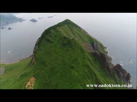 【佐渡空撮】景色最高！大野亀カンゾウ