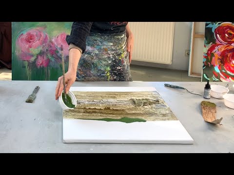 DIY Effect Texture ! GOLD und Rinde ! Abstrakte Acryl Maltechniken - Anfänger geeignet