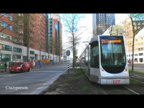 Drie RET Trams Langs Nieuw Spoor Wilhelminaplein Rotterdam