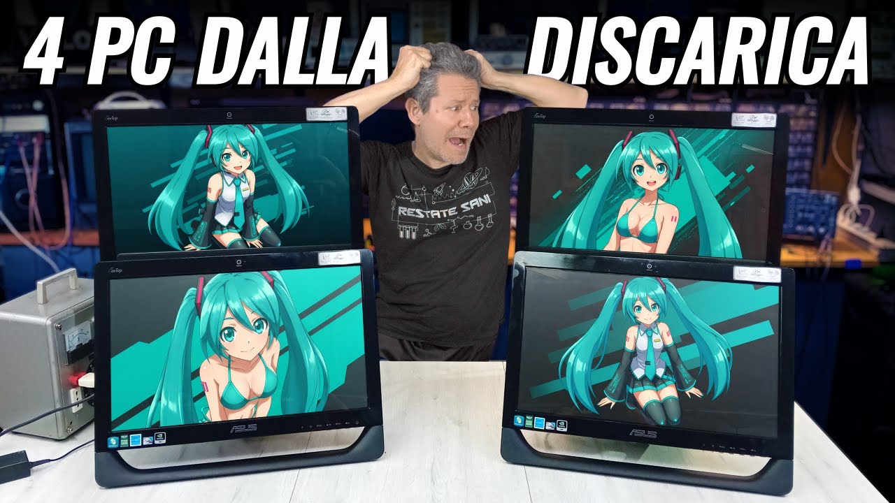 4 computer inutili diventano un mega schermo da 5,7 Megapixel - Dumpster Diving