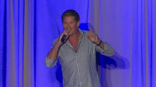David Hasselhoff sings the national anthem to our veterans