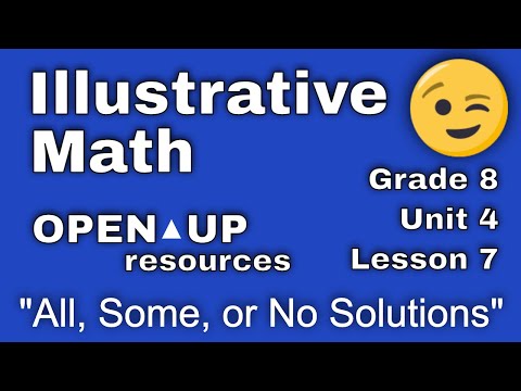 😉 8th Grade, Unit 4, Lesson 7 "All, Some, or No Solutions" | Illustrative Mathematics