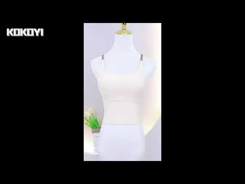 【KOKOYI】細肩帶美背後交叉無鋼圈高防震集中瑜伽背心運動背心