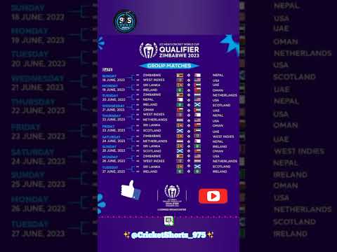 ICC ODI World Cup 2023 Qualifier Schedule: ICC Men's Cricket World Cup 2023 Qualifier Schedule