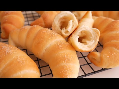 Crispy Soft Salted Butter Rolls : No egg / No knead / Shio pan | Kkuume 꾸움