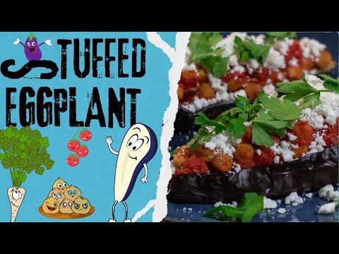 Chickpeas with eggplant | Easy vegetarian stuffed eggplant recipe 🍆