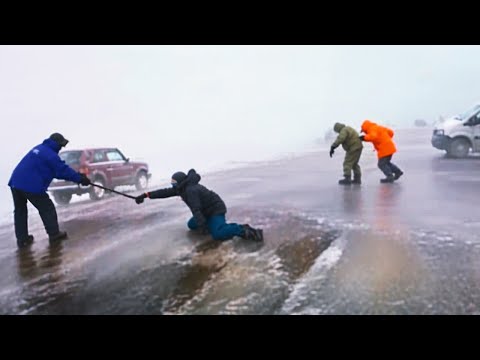 Icy Road Madness Caught on Camera