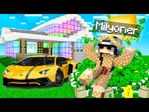 1 GÜNLÜĞÜNE MİLYONER OLDUM 🤑 - Minecraft