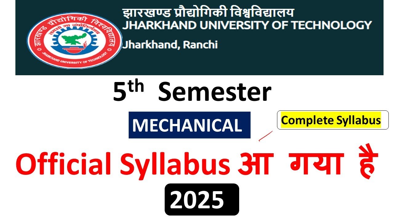 5th Syllabus-JUT | Mechanical