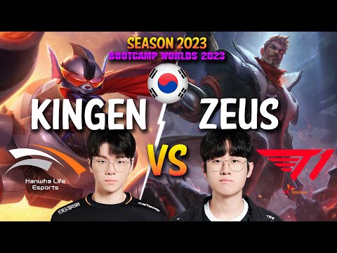 HLE Kingen vs T1 Zeus - Kingen RUMBLE vs Zeus JAYCE Top - Patch 13.22 KR Ranked