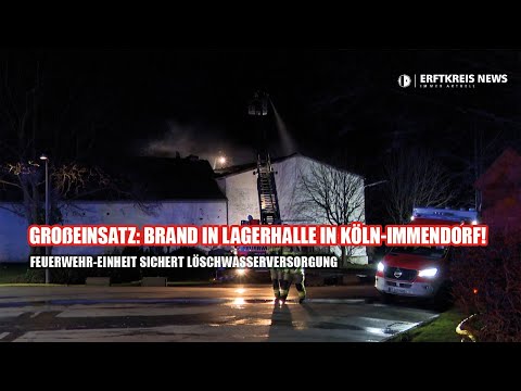 Großeinsatz der Kölner Feuerwehr: Brand einer Lagerhalle in Köln-Immendorf erfolgreich gelöscht!