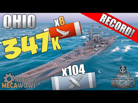 BattleShip Ohio INSANE Battle on Okinawa | World of Warships