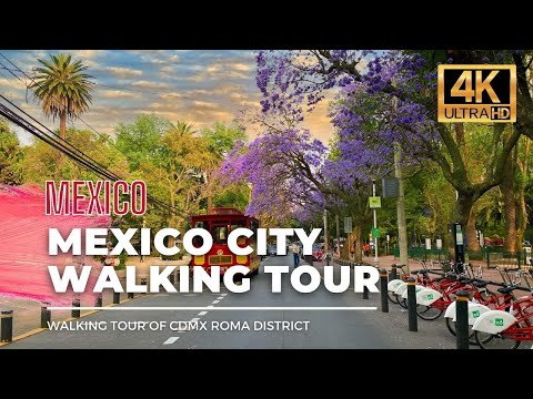 🇲🇽 Mexico City Walking Tour - Lush Green Parks & Beautiful Streets [4K HDR / 60 fps]
