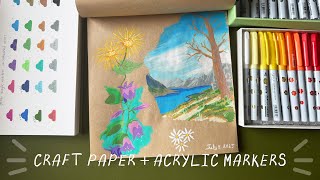 sketching on craft paper with acrylic markers
