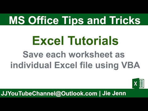 How to Save Each Worksheet as Individual Excel File using VBA | Excel VBA Tutorial