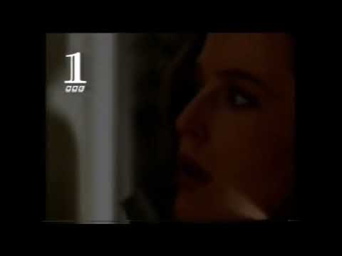 Mulder and Scully montage still from 1990s trailer; cueing chase and investigation sequences