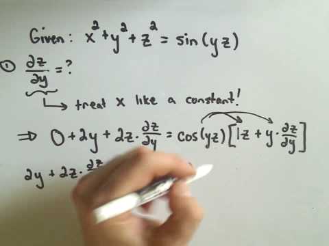 MultiVariable Calculus - Implicit Differentiation - Ex 2