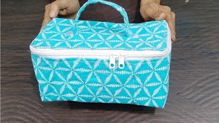 How To Make Zipper Organizer/Makeup Box/Cosmetics Bag At Home l