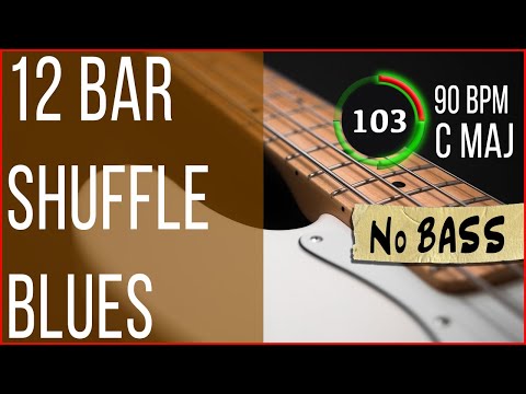 12 Bar C Blues Bass Backing Track No Bass (Jam in C Major 90 BPM)