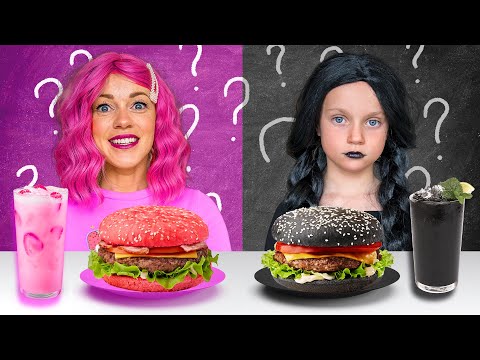 Black Vs Pink Food Challenge w/ Gaby and Alex Family