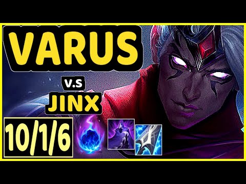VARUS vs JINX - 10/1/6 KDA BOTTOM ADC CHALLENGER GAMEPLAY - KR