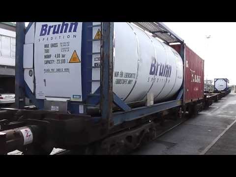 Irish Rail class 201 (220) + IWT Liner - Alexandra Road, Dublin.