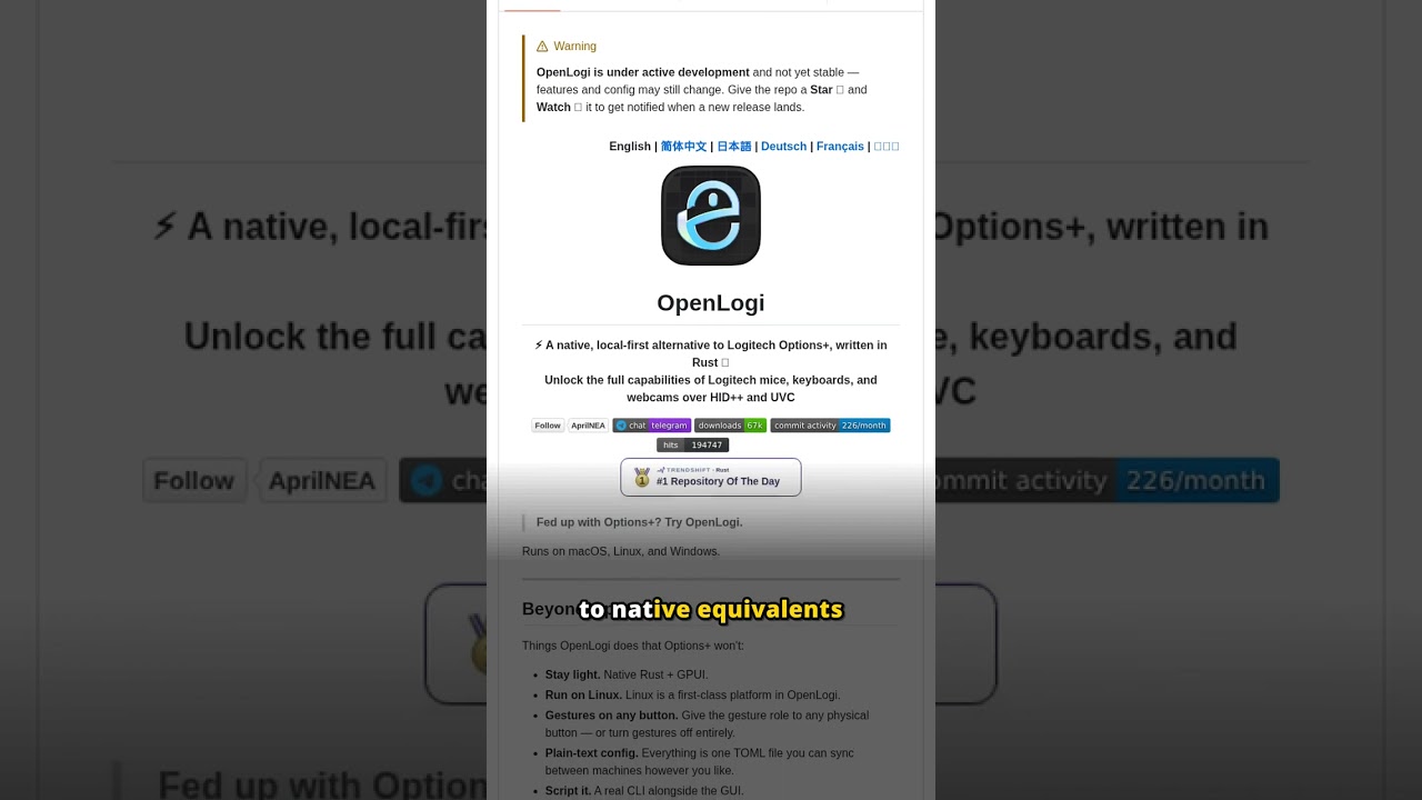 OpenLogi: native Rust tool to remap buttons, DPI, SmartShift