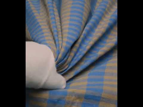 Check Tan and Blue Pure Cotton 95 GSM Handwoven Fabric 681 — video