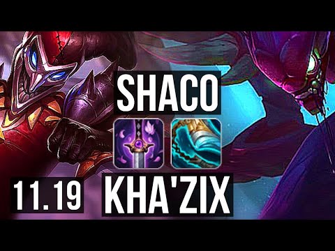 SHACO vs KHA'ZIX (JUNGLE) | 6/0/4, 600+ games, Rank 9 Shaco, Dominating | EUW Grandmaster | v11.19