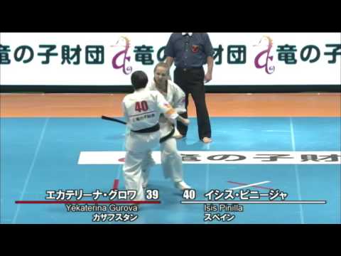 【新極真会】 The 11th World Karate Championship Women 1st round10 Yekaterina Gurova vs Isis Pinilla