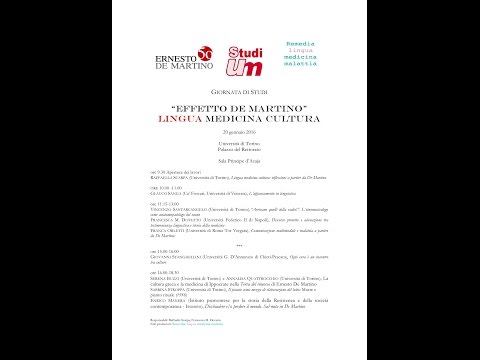 Effetto De Martino: lingua medicina cultura, S. Buzzi e A. Quattrocchi